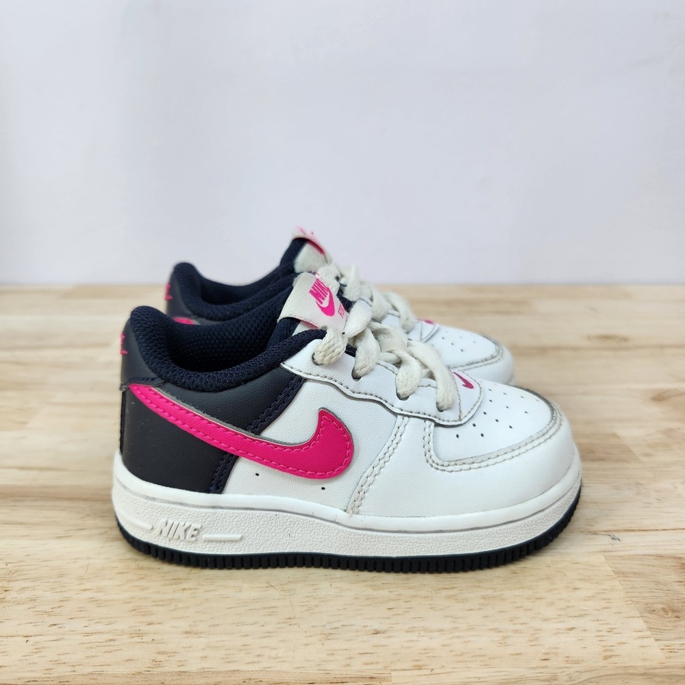 Nike Force 1 Toddler Shoes Size 6C White Obseidian Pink (CZ1691-109)